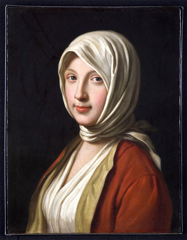 A Young Woman Wearing a Shawl by Pietro Rotari