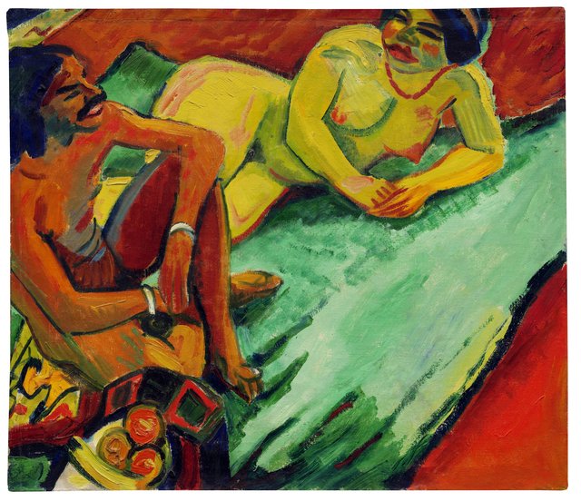 Inder und Frauenakt by Max Pechstein