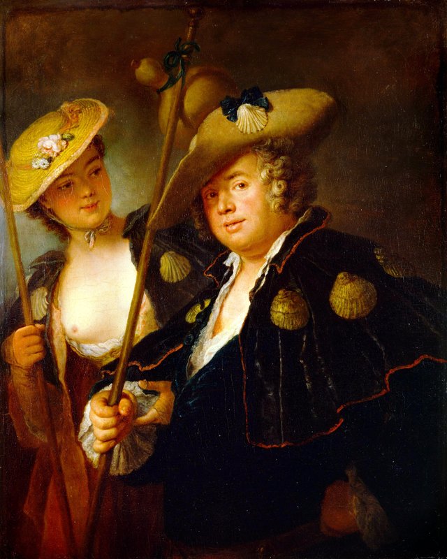 Gustav Adolf von Gotter und seine Nichte Friederike von Wangenheim in Pilgertracht by Antoine Pesne
