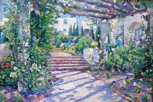 Terrace at Samarkand Hotel by Colin Campbell Cooper
