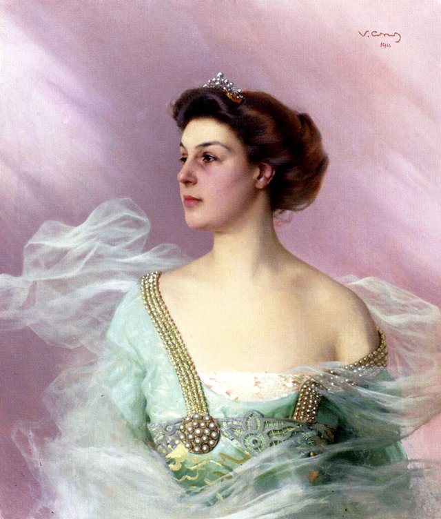 Portrait of a lady by Vittorio Matteo Corcos