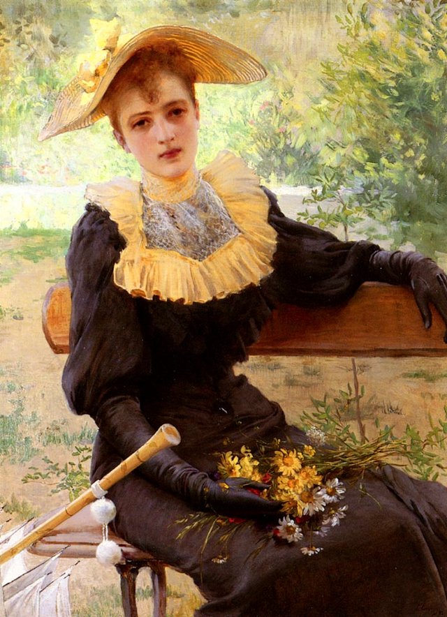 In the garden by Vittorio Matteo Corcos