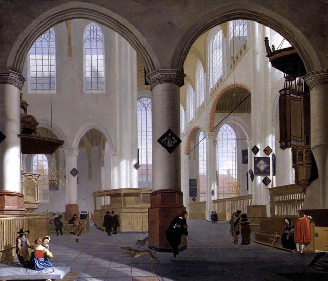 Interior of the Oude Kerk, Delft by Cornelis de Man