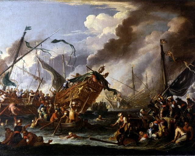 Battle between Christians and Turks by Cornelis de Wael