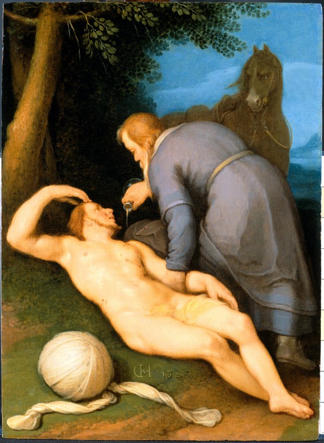 The Good Samaritan. by Cornelis van Haarlem