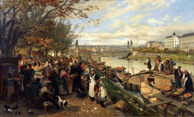 Fruit market at the Schanzel by Alois Schönn