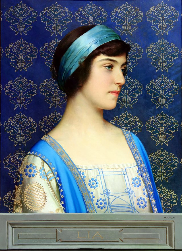Portrait of Countess Lia Silvia Goldman Clerici by Vittorio Matteo Corcos