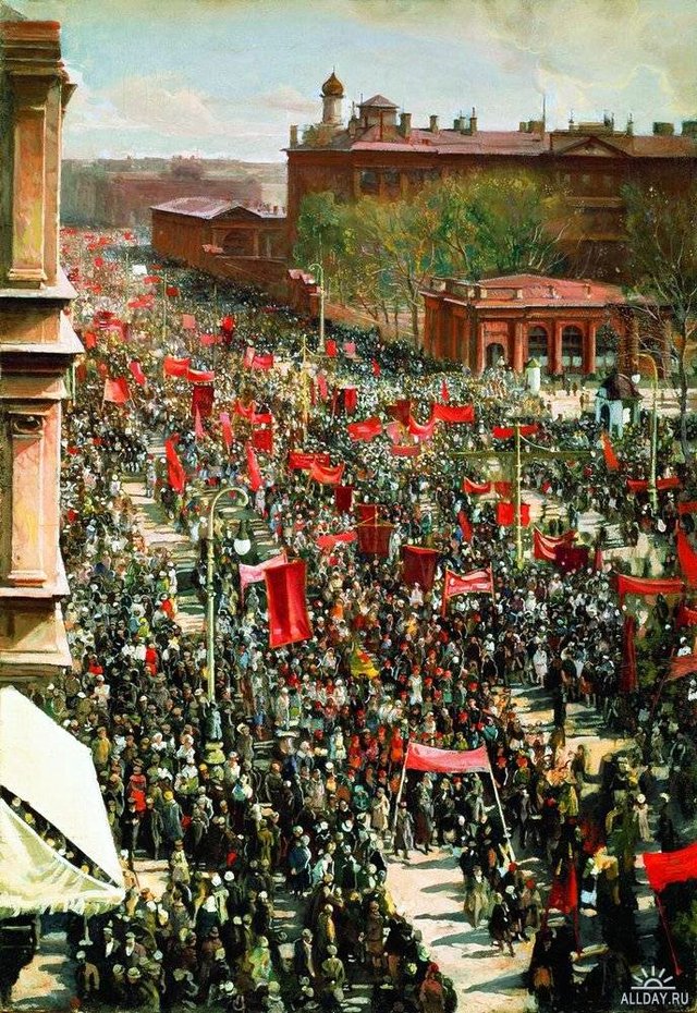 A Demonstration on 25 October Prospect by Isaak Brodsky