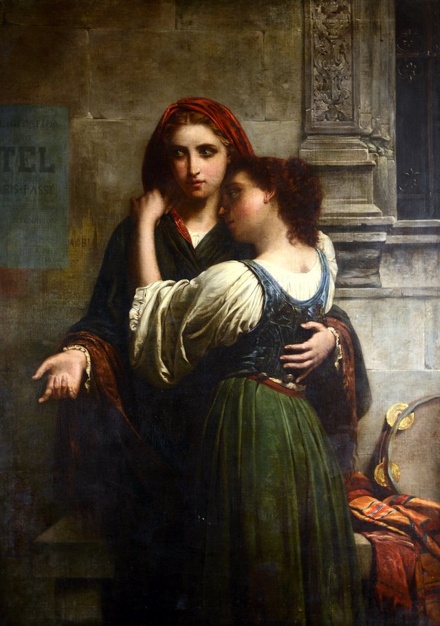 Young street musicians by Pierre Auguste Cot