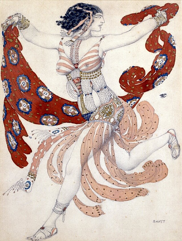 Costume of Cleopatra for Ida Rubinstain by Léon Bakst