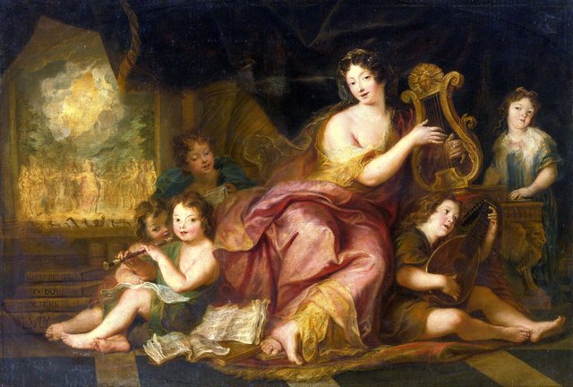 Allegory of Music (Portrait of Mme. de Maintenon with the natural children of Louis XIV) by Antoine Coypel
