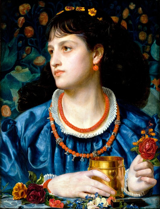 Isolde with the love potion by Frederick Sandys