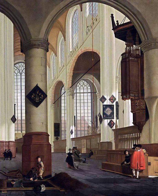 Interior of the Oude Kerk in Delft by Cornelis de Man
