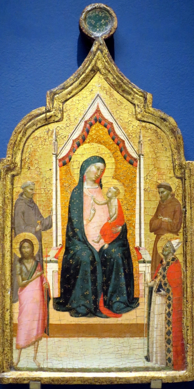 Madonna and Child Enthroned with Saints John Gualbertus, John the Baptist, Francis and Nicholas by Bernardo Daddi