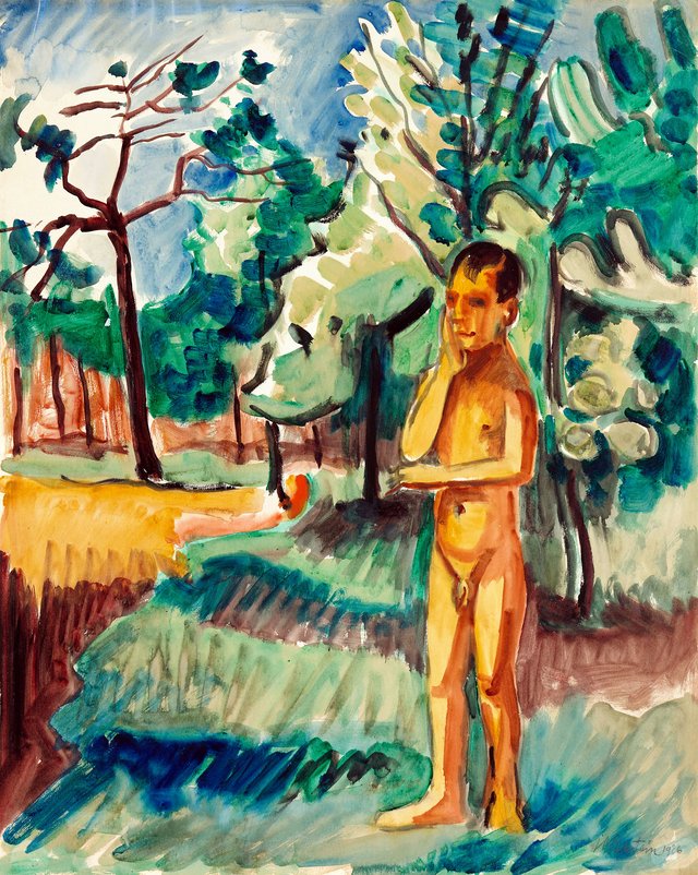 Knabe im Wald by Max Pechstein
