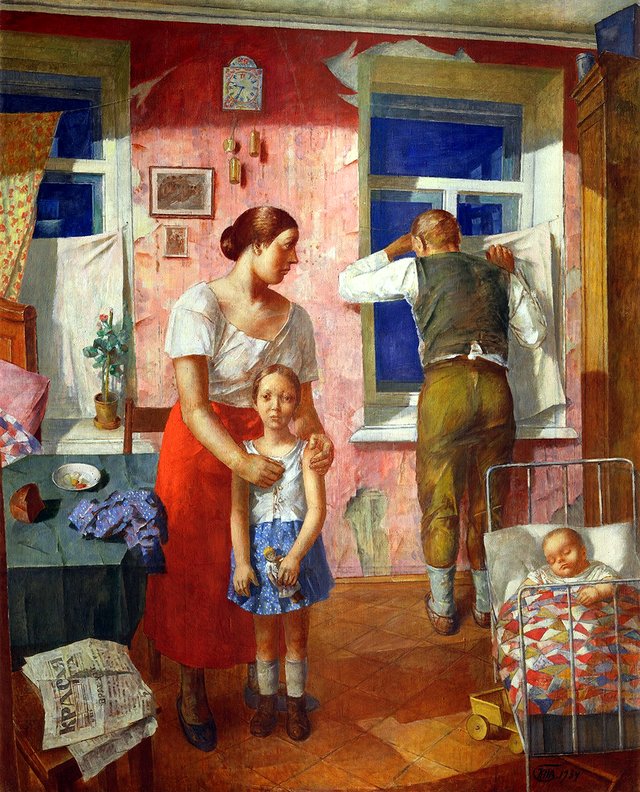 1919. Alarm by Kuzma Petrov-Vodkin