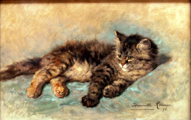 Lying Kitten by Henriëtte Ronner-Knip