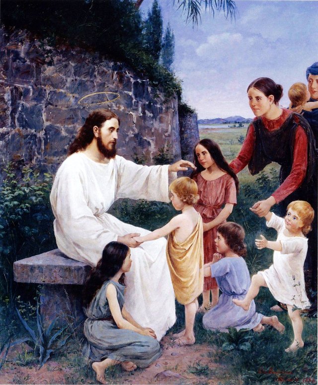 Jesus blesses the children by Elin Danielson-Gambogi