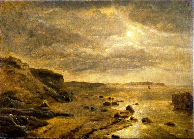Moonlight. The west coast of Jutland at Bovbjerg by Dankvart Dreyer