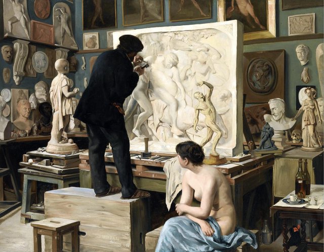 My Father's Studio by Édouard Joseph Dantan