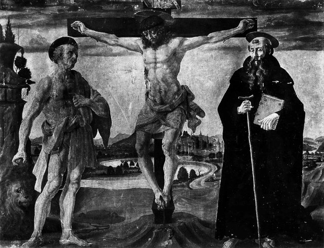 The Crucifixion with Saints Jerome and Anthony the Abbot by Andrea del Verrocchio