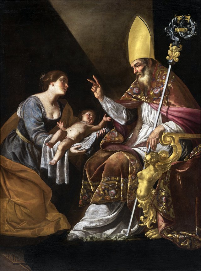 A Woman presenting her Child to Saint Blaise by Artemisia Gentileschi