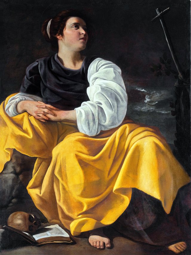 Mary Magdalen in meditation by Artemisia Gentileschi