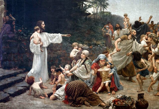 Jesus, friend of the little ones by Vlaho Bukovac
