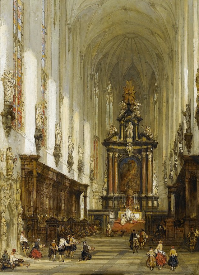 The interior of St Paul's Antwerp by David Roberts