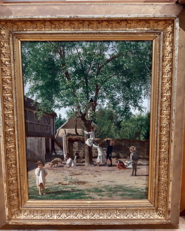 Children under the mulberry tree by Uroš Predić