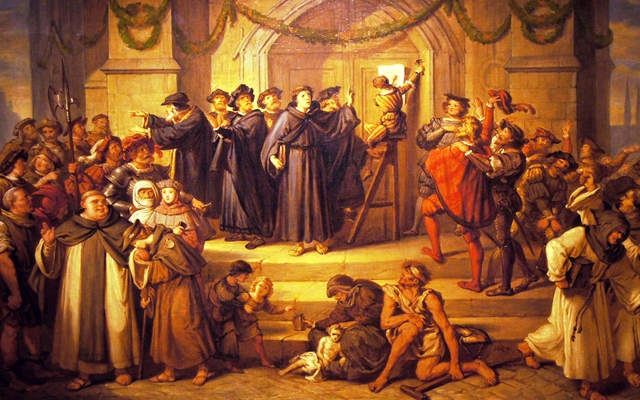 Luther publishes the 95 Theses by Julius Hübner