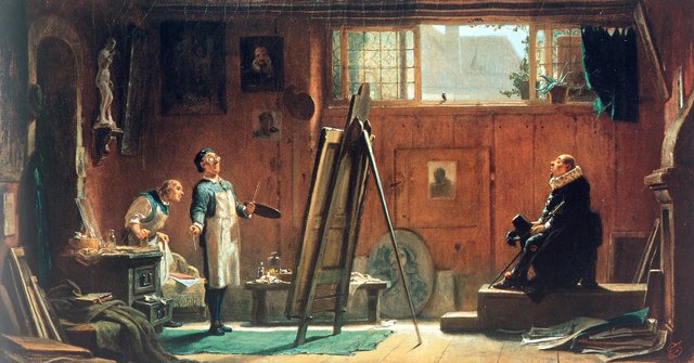 Der Porträtmaler by Carl Spitzweg