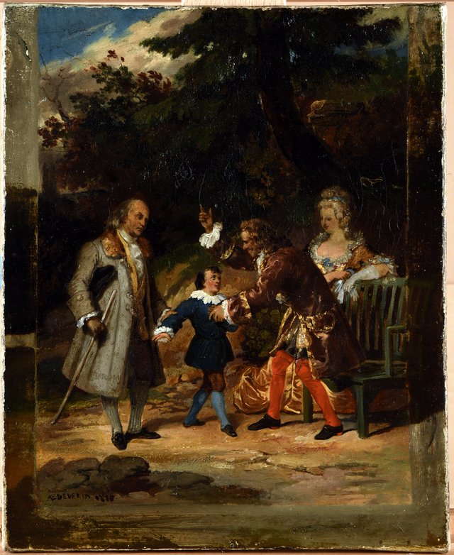 Voltaire bénissant le petit-fils de Franklin by Achille Devéria