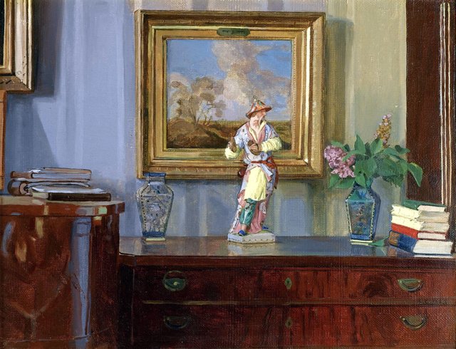 Interior with Chinese Figurine by Konstantin Somov