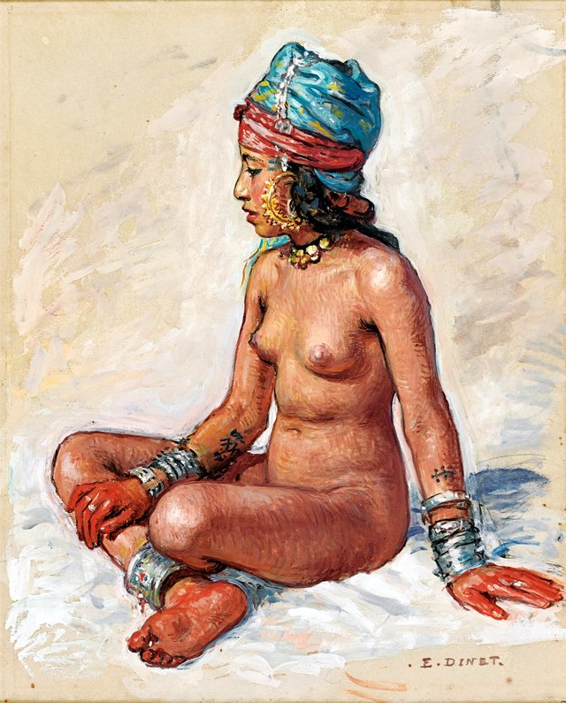 Baigneuse dans la palmeraie by Nasreddine Dinet