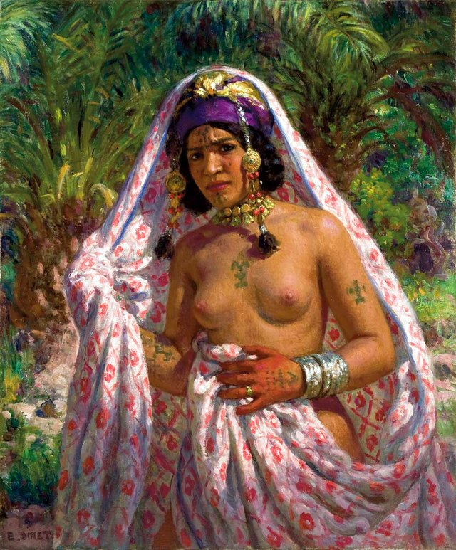 Baigneuse dans la palmeraie by Nasreddine Dinet