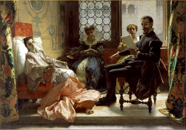 Torquato Tasso reading Liberated Jerusalem to Eleonora d'Este by Domenico Morelli