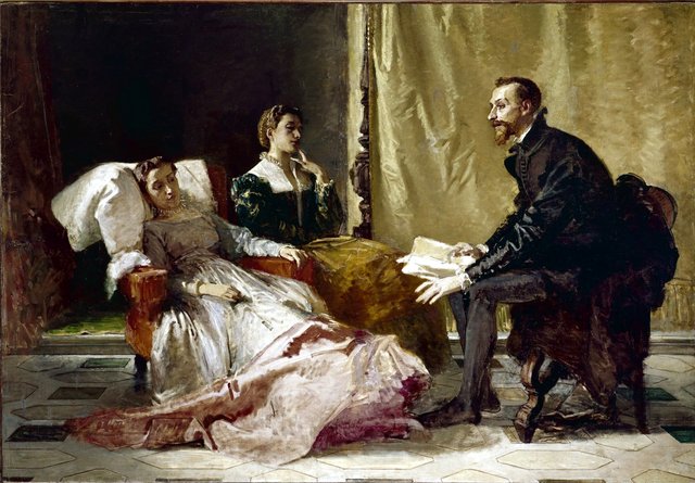 Torquato Tasso legge la Gerusalemme liberata a Eleonora d'Este by Domenico Morelli