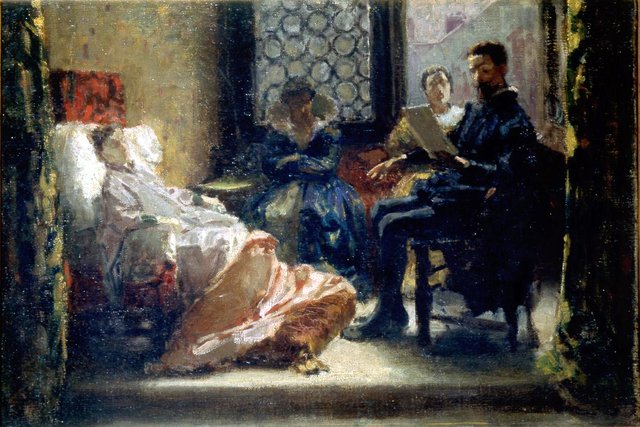 Torquato Tasso legge la Gerusalemme liberata a Eleonora d’Este by Domenico Morelli