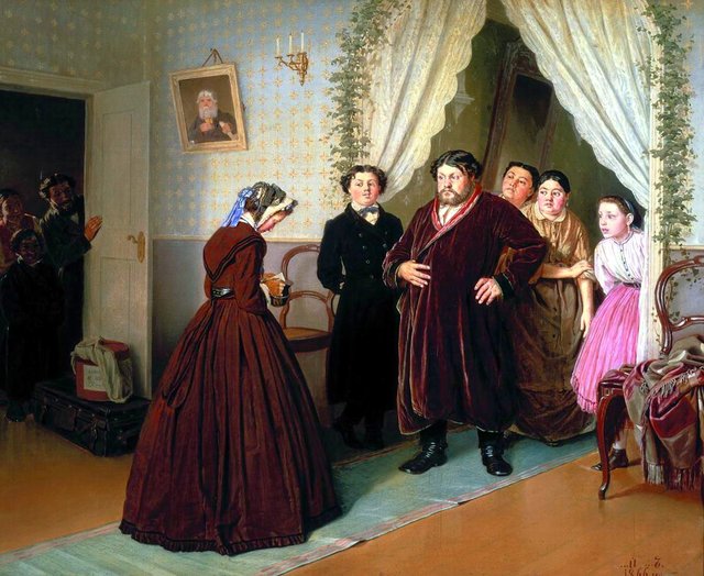 A Governess Arrives at a Merchant’s Home by Vasily Perov