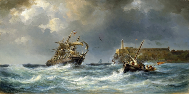 A French Bark Entering the Harbour of Havana, the Morro Castle to the Left by Fritz Melbye