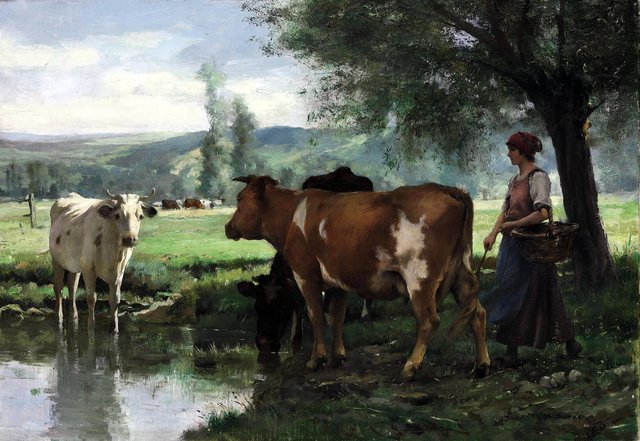 La gardeuse de vaches by Julien Dupré
