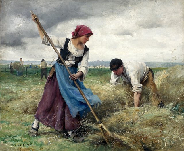 Harvesters / The Harvesting of the Hay by Julien Dupré