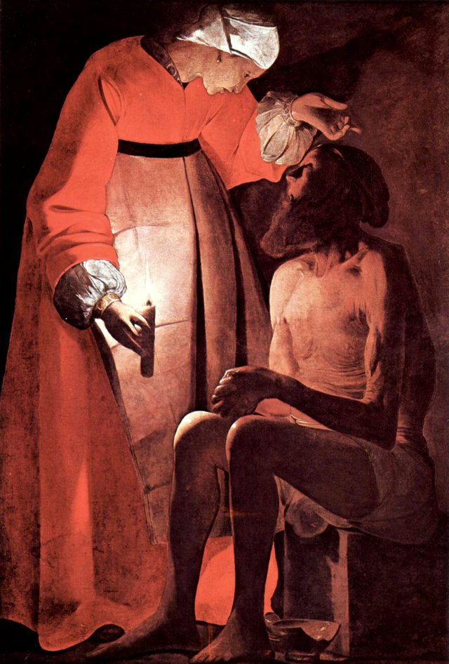 Job Mocked by his Wife by Georges de La Tour