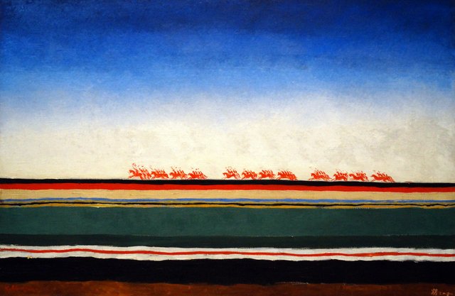 Red Cavalry Riding by Kazimir Malevich
