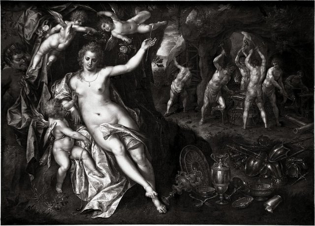 Venus at the Forge of Vulcan by Hendrick de Clerck