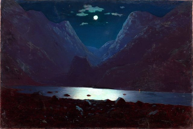 Daryal pass. Moonlight Night by Arkhip Kuindzhi
