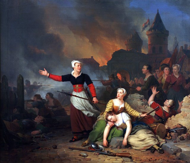 Kenau Simonsdr Hasselaer during the Siege of Haarlem by Ferdinand de Braekeleer the Elder