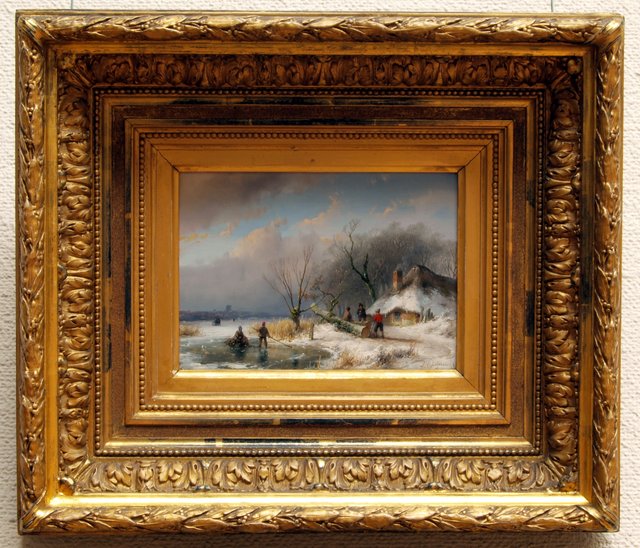 Winter landscape by Andreas Schelfhout
