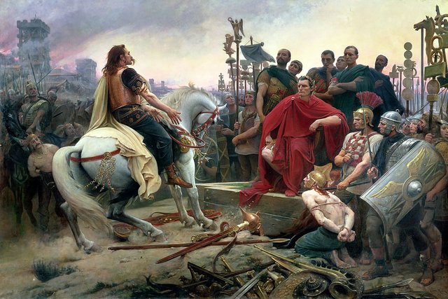 Vercingetorix Throwing down His Weapons at the feet of Julius Caesar by Lionel Royer